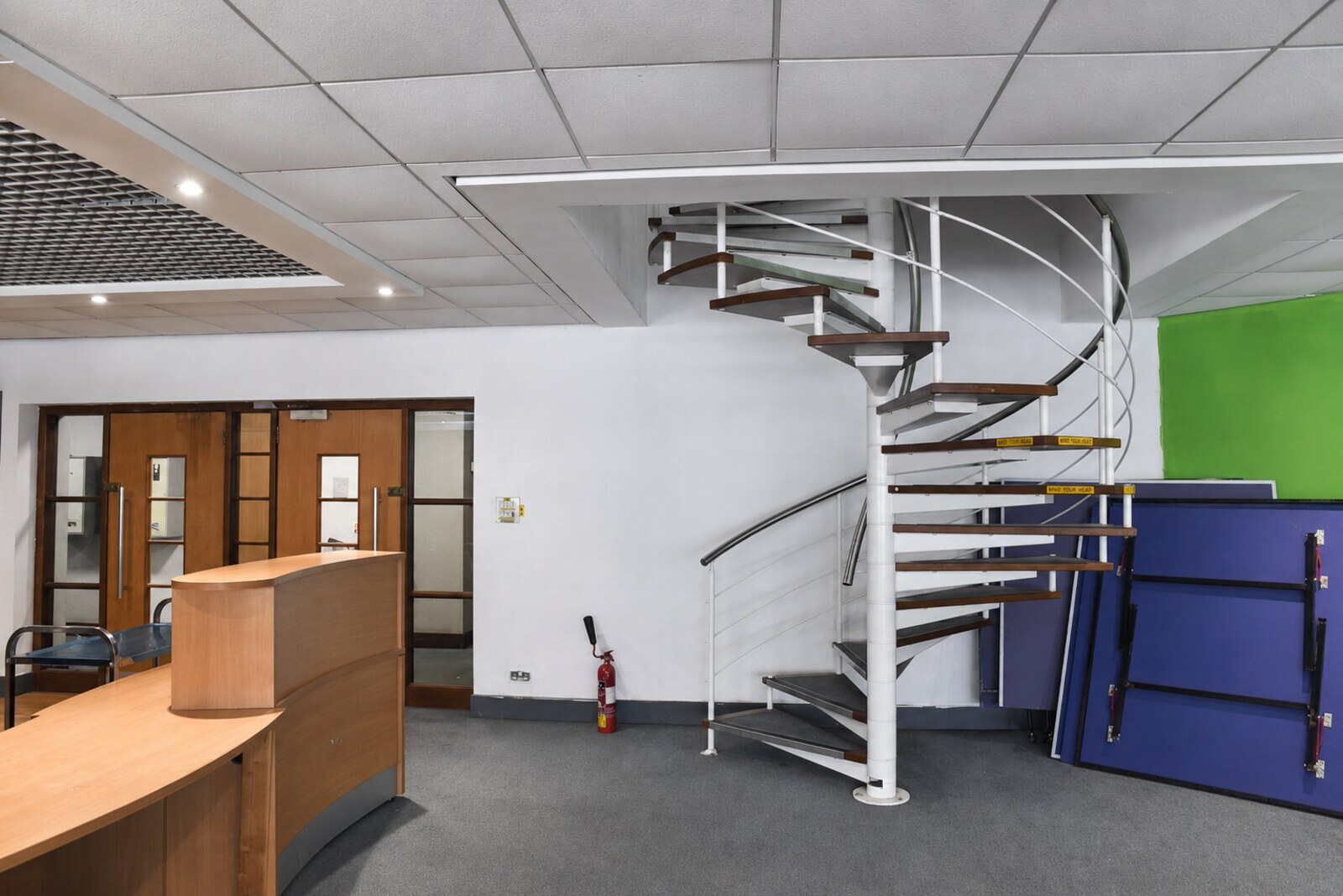 Celebration Suite with its food-service counter and spiral staircase